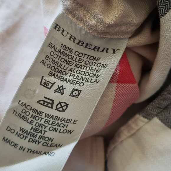 Burberry Classic Signature Nova Check Cotton Mens Button Down Long Sleeve Size S - Picture 4 of 5